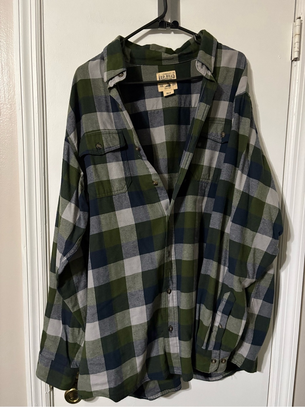 Redhead Brand Green Plaid Flannel shirt XLT
